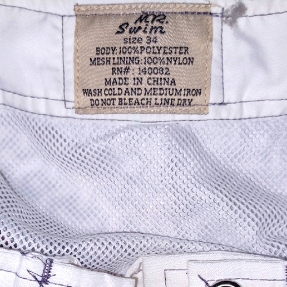 Mr. Swim Swimming Trunks with Drawstring Waistband, Size 34 - Picture 7 of 7